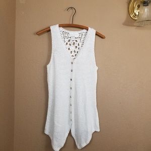 Soft Surroundings || white knit full bottom tank